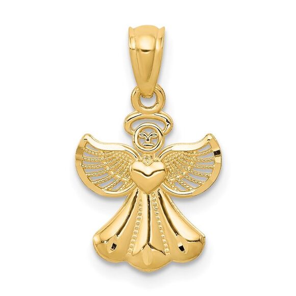 Kazi Luxury 14k Yellow Gold Polished Angel Pendant - Picture 1 of 4